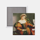 A Lady with a Drawing of Lucpensiona, c.1530-33 Magneet (Voorkant / Achterkant)