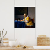 A lady writing by Johannes Vermeer Poster (Keuken)