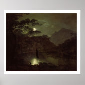 A Lake by Moonlight, c.1780-82 (olie op canvas) Poster (Voorkant)