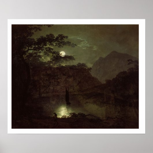 A Lake by Moonlight, c.1780-82 (olie op canvas) Poster (Voorkant)