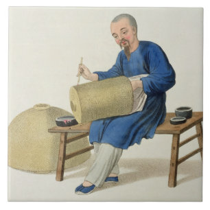 A Lantern Painter, bord 20 uit 'The Costume of C' Tegeltje