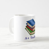 A+ Leerbibliotheek Boek Stack Teaching Education Koffiemok (Voorkant links)