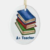 A+ Leerbibliotheek Boek Stack Teaching Librarian Keramisch Ornament (Rechts)