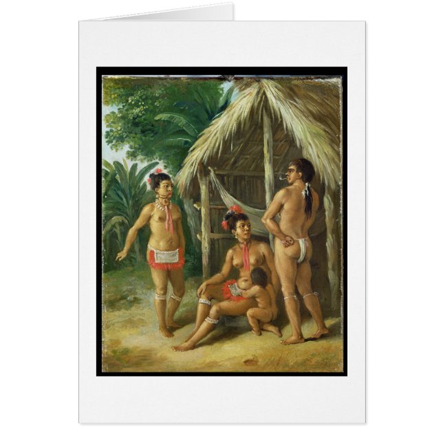 A Leeward Islands Carib Family bij een Hut, c.17 (Voorkant)