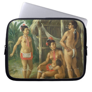 A Leeward Islands Carib Family bij een Hut, c.17 Laptop Sleeve