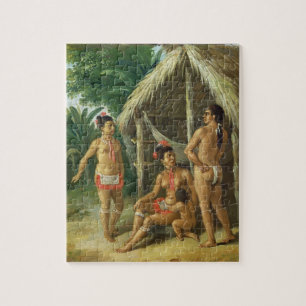 A Leeward Islands Carib Family bij een Hut, c.17 Legpuzzel