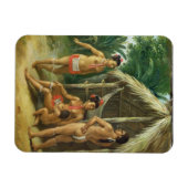 A Leeward Islands Carib Family bij een Hut, c.17 Magneet (Horizontaal)