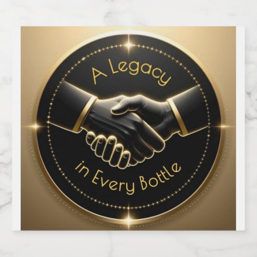 A Legacy in Every Bottle Handshake Bier Etiket (Enkel label)