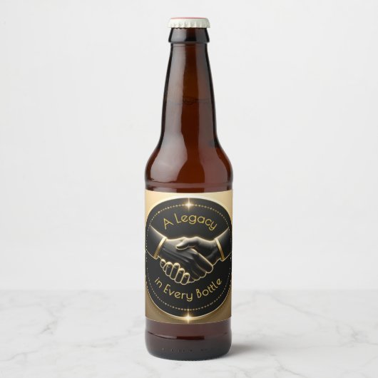 A Legacy in Every Bottle Handshake Bier Etiket (Voorkant)