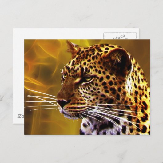 A leopard Stance Briefkaart (Voorkant / Achterkant)