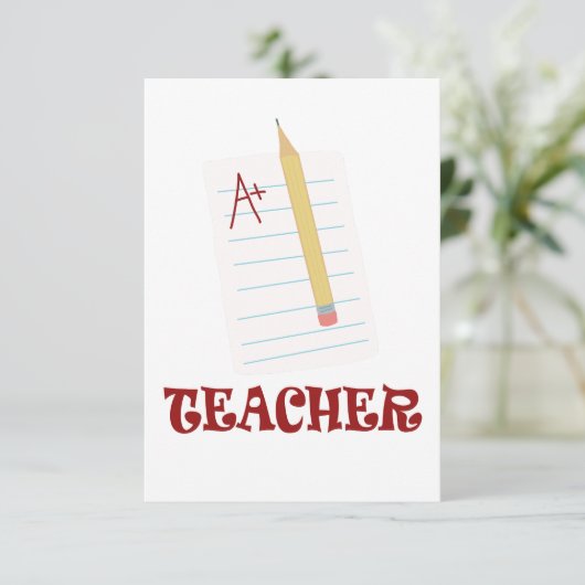 A+ Leraar Bedankkaart (Staand voorkant)