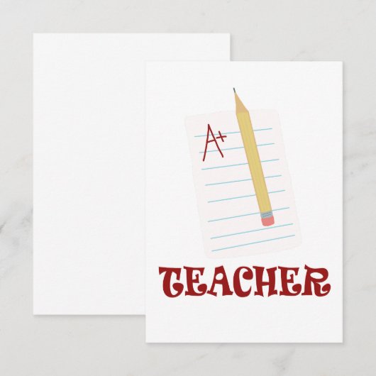 A+ Leraar Bedankkaart (Voorkant / Achterkant)