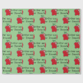A+ Leraar Rode Appel Cool School Cartoon Cadeaupapier (Vlak)