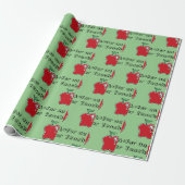 A+ Leraar Rode Appel Cool School Cartoon Cadeaupapier (Uitgerold)