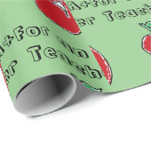 A+ Leraar Rode Appel Cool School Cartoon Cadeaupapier (Rol Hoek)
