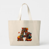 A letter A in Thanksgiving style Grote Tote Bag (Achterkant)