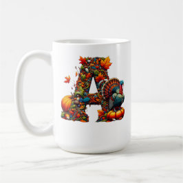 A letter A in Thanksgiving style Koffiemok
