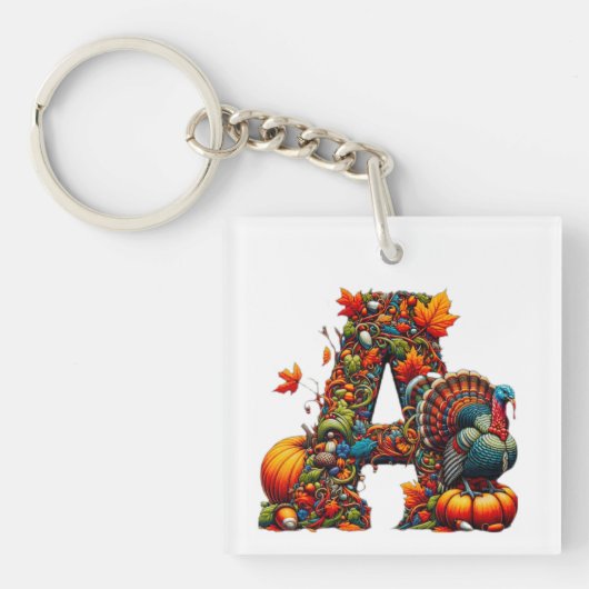 A letter A in Thanksgiving style Sleutelhanger (voorkant)