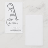 A Letter-alfabet Visitekaartje grijs (Voorkant / Achterkant)