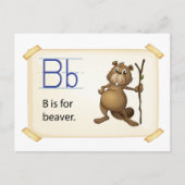 A letter B voor bever Briefkaart (Voorkant)