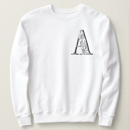 "A" Letter Initiaal Monogram Sweatshirt (Design voorkant)