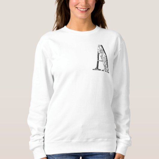 "A" Letter Initiaal Monogram Sweatshirt (Voorkant)