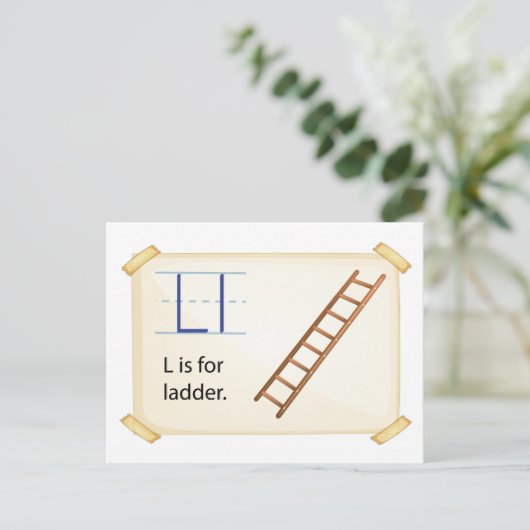 A letter L voor ladder Briefkaart (Staand voorkant)