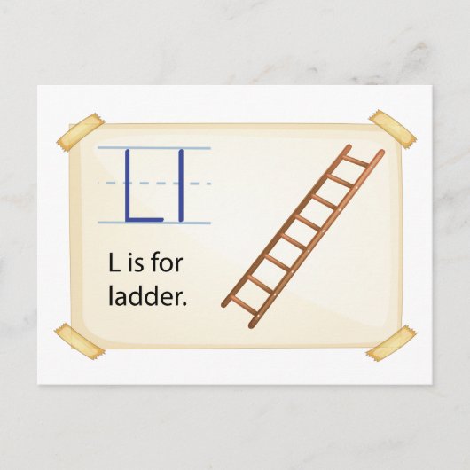 A letter L voor ladder Briefkaart (Voorkant)