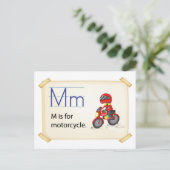 A letter M voor motorfietsen Briefkaart (Staand voorkant)