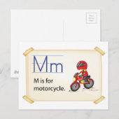 A letter M voor motorfietsen Briefkaart (Voorkant / Achterkant)