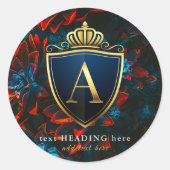 A - Letter Monogram Ronde Sticker (Voorkant)