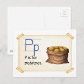 A letter P voor aardappelen Briefkaart (Voorkant / Achterkant)