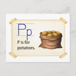 A letter P voor aardappelen Briefkaart