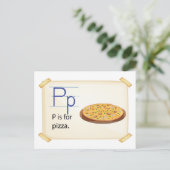 A letter P voor pizza Briefkaart (Staand voorkant)