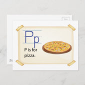 A letter P voor pizza Briefkaart (Voorkant / Achterkant)