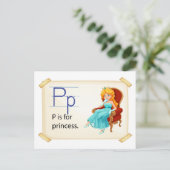 A letter P voor prinses Briefkaart (Staand voorkant)