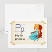 A letter P voor prinses Briefkaart (Voorkant / Achterkant)