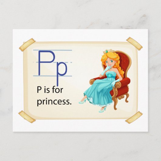 A letter P voor prinses Briefkaart (Voorkant)