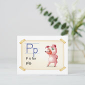 A letter P voor varkens Briefkaart (Staand voorkant)