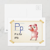 A letter P voor varkens Briefkaart (Voorkant / Achterkant)