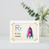 A letter R voor raketten Briefkaart (Staand voorkant)