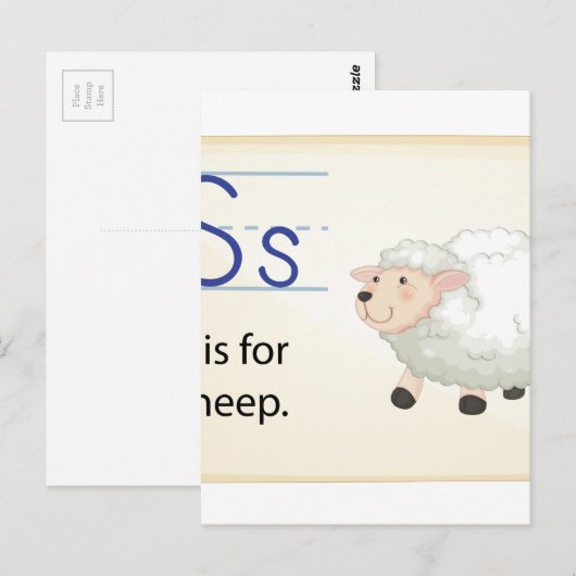 A letter S voor schapen Briefkaart (Voorkant / Achterkant)