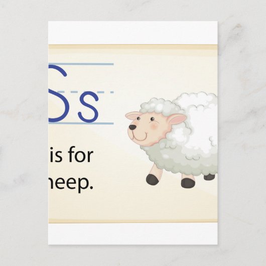 A letter S voor schapen Briefkaart (Voorkant)