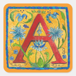 A Letter Tote Bag Vierkante Sticker