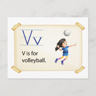 A letter V voor volleybal Briefkaart