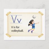A letter V voor volleybal Briefkaart (Voorkant)