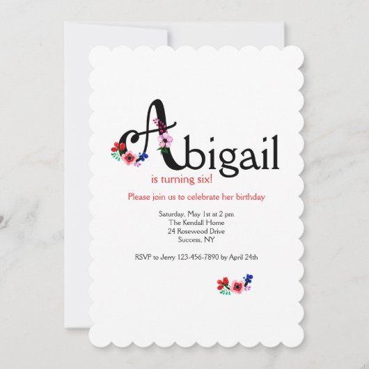 "A" Letter (Voeg een Voornaam Toe Die Begint Met L Kaart (Voorkant)