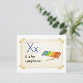 A letter X voor xylopfone Briefkaart (Staand voorkant)