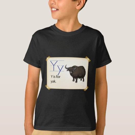 A letter Y voor yak T-shirt (Voorkant)