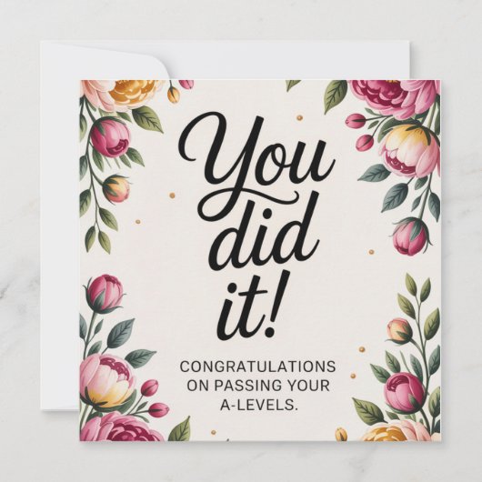 A Level Exam Congratulation Graduation card's  Kaart (Voorkant)